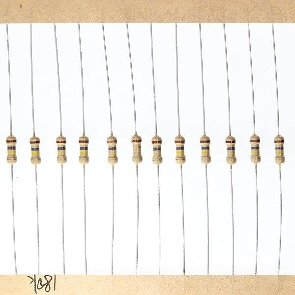 HUABAN 200 Pieces 0.25 Watts 1 4W 180K Ohm 5% Carbon Film Resistor