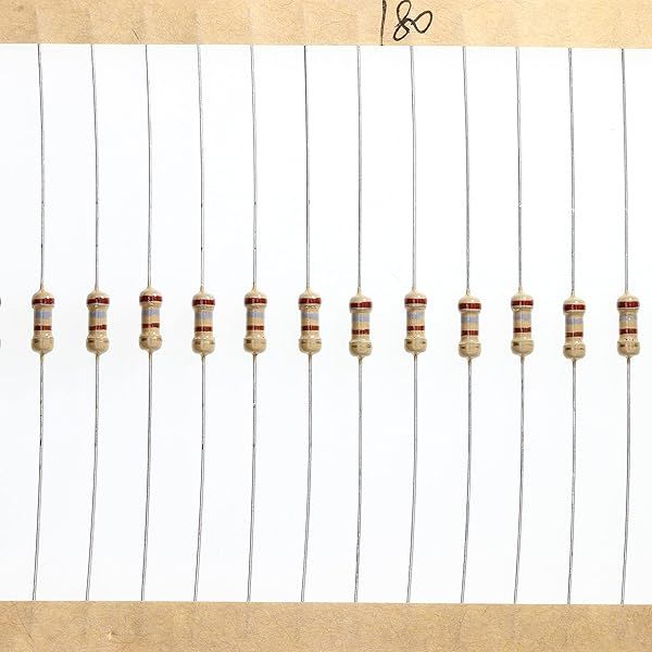 HUABAN 200 Pieces 0.25 Watts 1 4W 180R 180 Ohm 5% Carbon Film Resistor