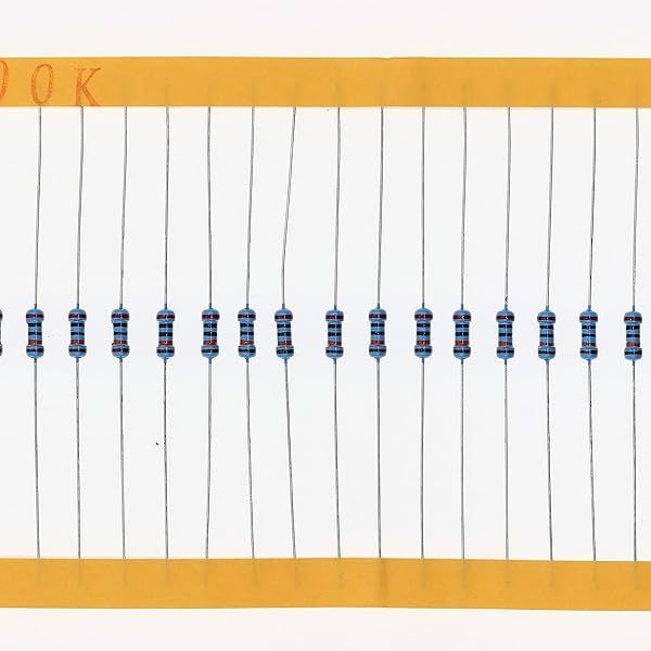 HUABAN 200 Pieces 0.25 Watts 1 4W 200K Ohm 1% Metal Film Resistor