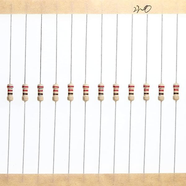 HUABAN 200 Pieces 0.25 Watts 1 4W 220R 220 Ohm 5% Carbon Film Resistor