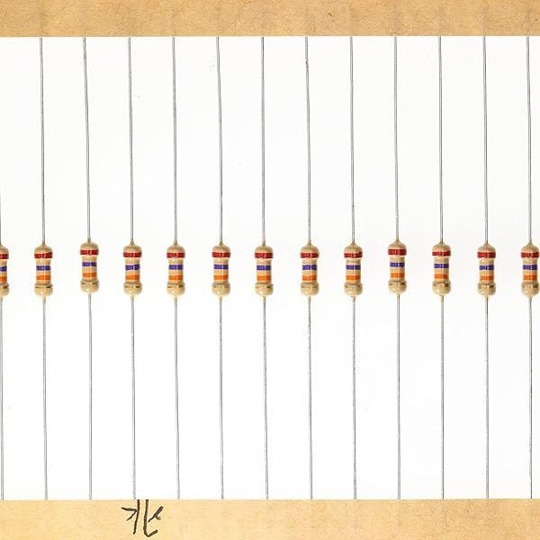 HUABAN 200 Pieces 0.25 Watts 1 4W 27K Ohm 5% Carbon Film Resistor
