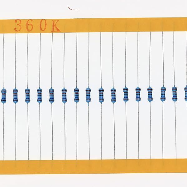 HUABAN 200 Pieces 0.25 Watts 1 4W 360K Ohm 1% Metal Film Resistor