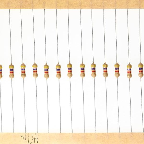 HUABAN 200 Pieces 0.25 Watts 1 4W 4K7 Ohm 5% Carbon Film Resistor