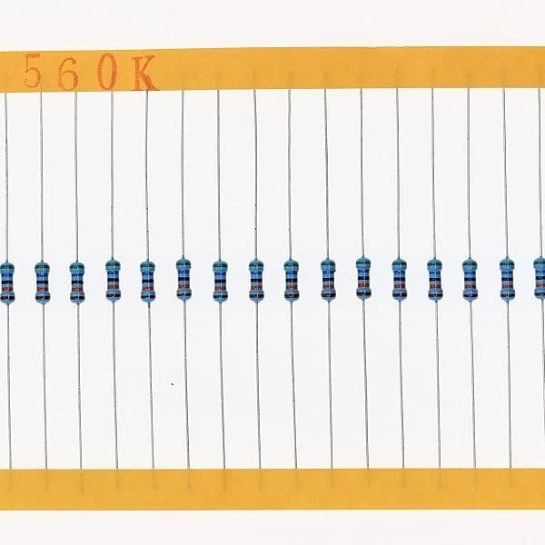 HUABAN 200 Pieces 0.25 Watts 1 4W 560K Ohm 1% Metal Film Resistor