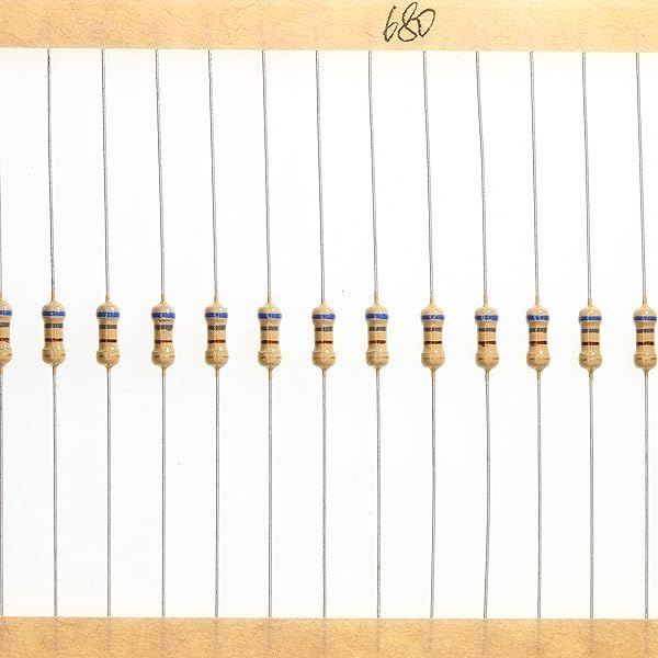 HUABAN 200 Pieces 0.25 Watts 1 4W 680R 680 Ohm 5% Carbon Film Resistor