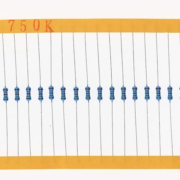 HUABAN 200 Pieces 0.25 Watts 1 4W 750K Ohm 1% Metal Film Resistor