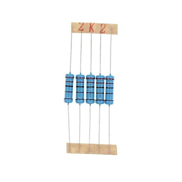 HUABAN 50PCS 2 Watts 2W 2K2 Ohm 1 Percent Metal Film Resistor High Quality for Electronics Projects