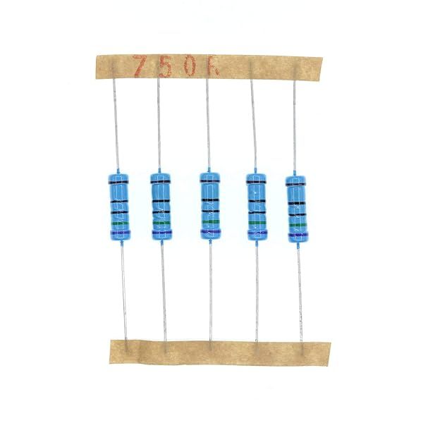 HUABAN 50PCS 2 Watts 750 Ohm 1% Metal Film Resistors for Reliable Electronic Projects
