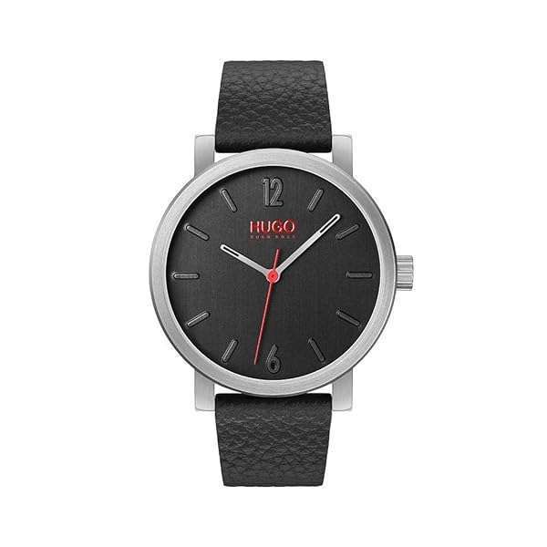 Buy HUGO #RASE Men's Quartz Watch - Black Stainless Steel & Leather Strap (Model 1530115) | Stylish Casual Timepiece