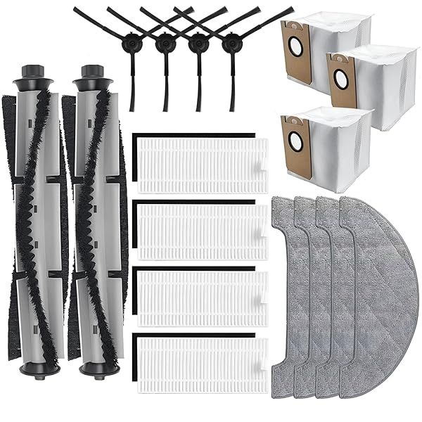 HUIZHEN Replacement Parts Kit for HONITURE Q6 Pro, for Laresar L6 Pro, for AIRROBO T10+, for Neabot N2 Robot Vacuum Accessories,2 Main Brush, 4 Side
