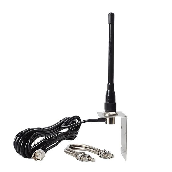HYS VHF Marine Antenna Low Profile 156-163MHz with 16.4ft RG58 Low Loss Coaxial Cable PL259 Connector