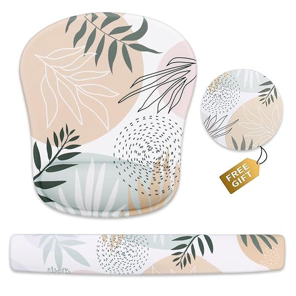 Haocoo Keyboard Wrist Rest, Ergonomic Mouse Pad, Gel Wrist Pas for Computer Keyboard, Non-Slip Mouse Pad Wrist Support for Gaming,Office, Boho