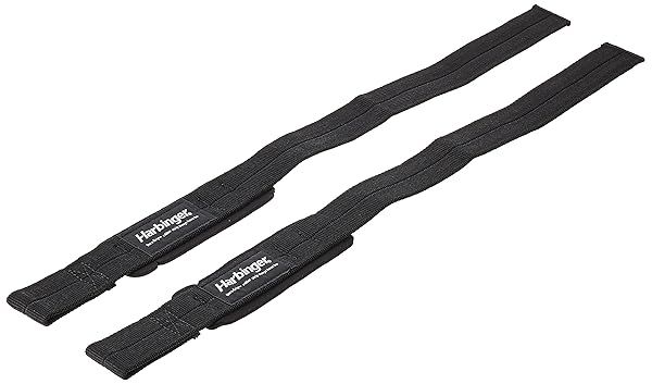 "Harbinger 20500 Big Grip No-Slip Lifting Straps - Padded, 21.5", Durable Nylon, Black"