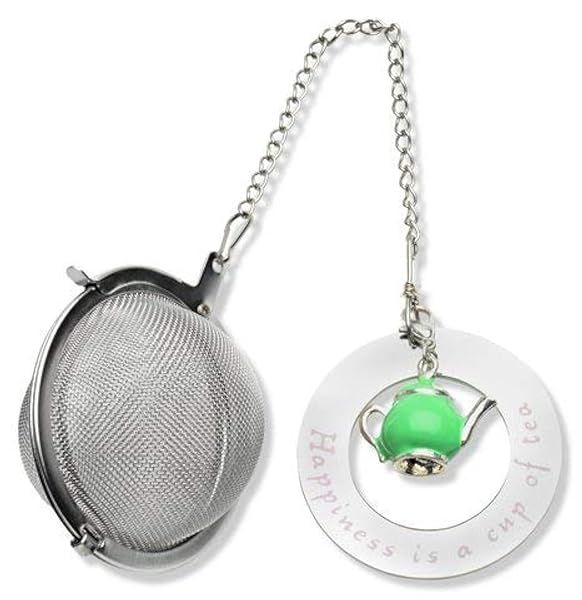 Harmony N More Stainless Steel Tea Infuser Strainer Ball with Teapot Charm for Loose Leaf Tea