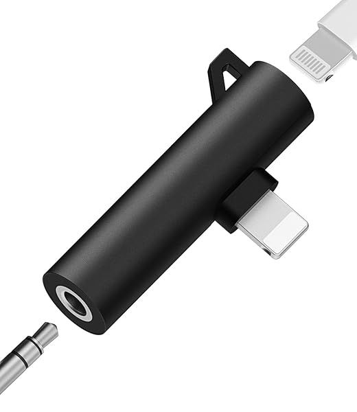 Lightning to 3.5mm Headphone Adapter & Charger Dongle for iPhone 12/11/XS/XR/8/7 - Compatible Y Cable Converter