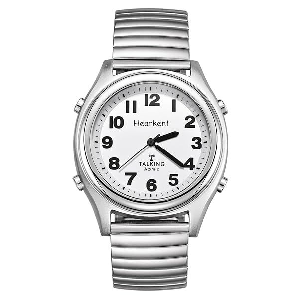 Atomic Talking Watch for Blind & Visually Impaired - Best Gift for Elderly with Stainless Steel Stretch Band