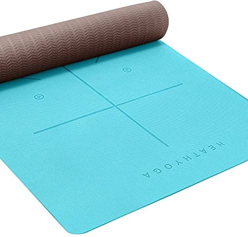"Eco-Friendly Non-Slip Yoga Mat | SGS Certified TPE | Body Alignment System | 72"x26" | Optimal Cushioning & Texture"