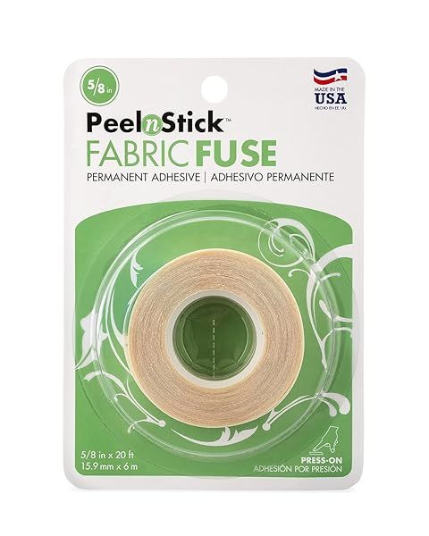 "HeatnBond PeelnStick 3346 Fabric Fuse Adhesive - 5/8" x 20 ft Roll for Easy Fabric Bonding"