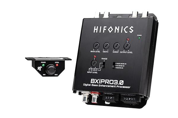 Enhance Your Sound with Hifonics BXiPro3.0 Digital Bass Processor - Compact Design & Dash Mount Remote Included