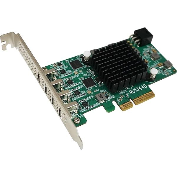 HighPoint RocketU 1344D PCIe 3.0 x4 USB 3.2 Controller: 4X 10Gb/s Ports for Fast Data Transfer
