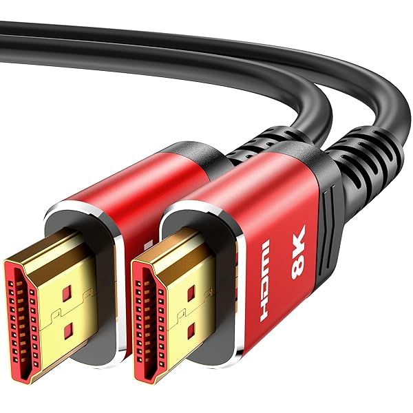 Highwings 8K HDMI Cable 6.6FT High Speed 48Gbps Braided Cord Supports 8K 60Hz HDR 4K 2160p 1080p Compatible with PS4 Projector and More