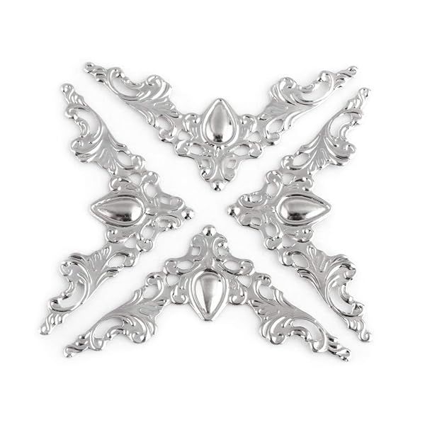 20pcs Antique Metal Corner Protectors for Furniture & Jewelry Boxes - Hilitand Silver White Decorative Corners