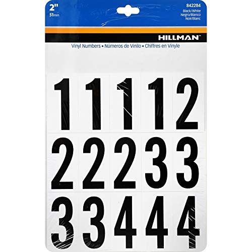 "Buy Hillman 2" Black Vinyl Self-Adhesive Number Set 0-9 - 35 pcs, Case of 6 for Easy Home Labeling"