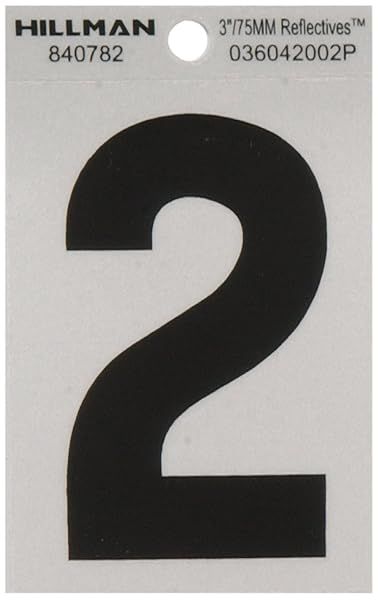 "Buy Hillman 840782 3" Reflective Poly-Film Adhesive Number 2 - Black & Silver for Easy Visibility"