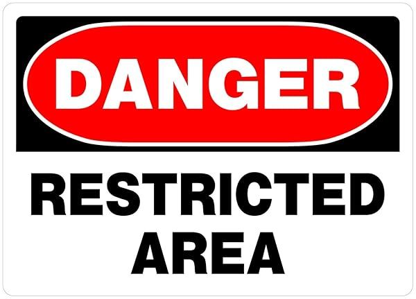Buy Hillman 842058 Danger Restricted Area Sign - 10x14, 6 Pack, Durable White Safety Signs