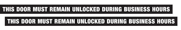 "Buy Hillman 840205 Vinyl 'This Door Must Remain Unlocked' Sign 1.5" x 28" - 2-Pack for Business Safety"