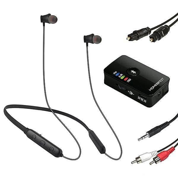 HomeSpot Wireless Neckband Headphones for TV: Bluetooth 5.3, No Delay, Lightweight, Ideal for Seniors