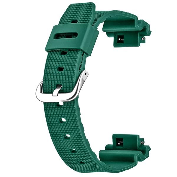 Hstrap Simple Quick Release Premium Silicone Rubber Green Watch Band Strap Compatible for Casio Replacement Bands DW-5300 DW-6000 DW-6200 DW-6600