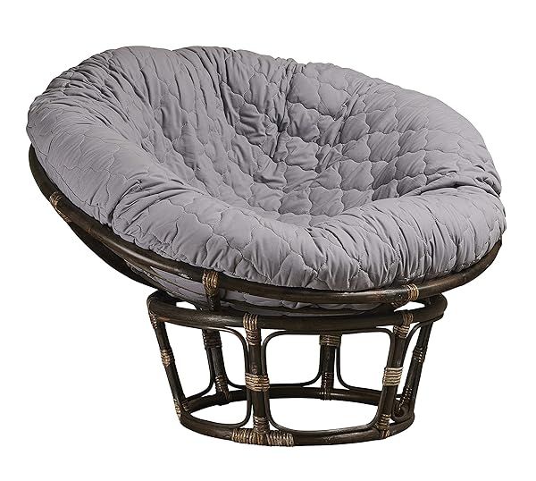 "Hudson Comfort Papasan Cushion Cover - Soft Quilted Microfiber, 50" Grey Zippered Cover for 42-46" Papasan Cushions"