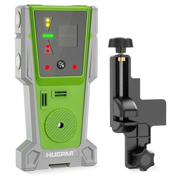 Huepar LR-8RG Laser Receiver for Huepar and Pro Laser Levels with Dual LED Prompt and Magnet Clamp for Accurate Measurements Up to 200Ft
