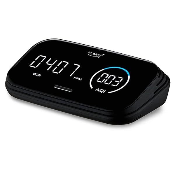 Huma-i Smart HI-300: Advanced Indoor Air Quality Monitor for CO2, VOCs, PM2.5, Temp & Humidity - Mobile App Compatible