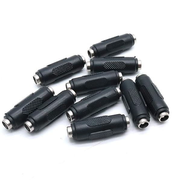 Hxchen 10Pcs DC Female to Female Power Jack Connector Adapter 2.5x5.5mm Ideal for CCTV Camera Connections