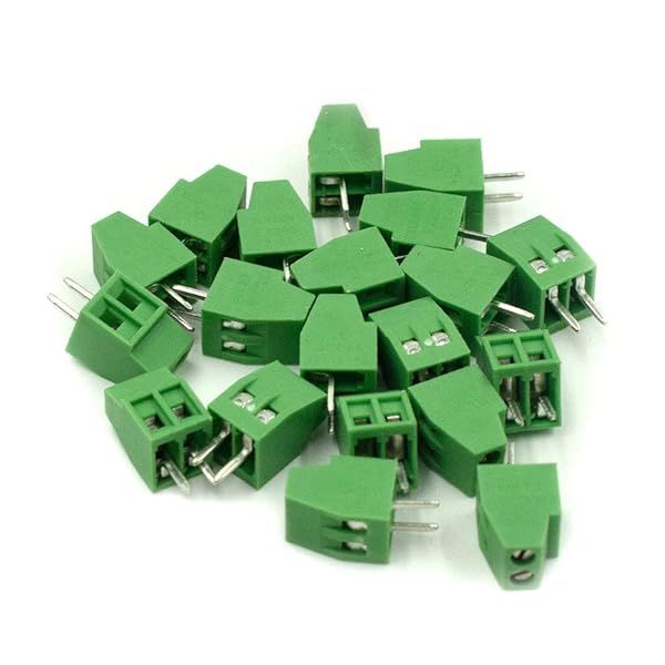 Hxchen 20Pcs 2Pin 254mm Pitch 150V 6A PCB Mount Screw Terminal Block Connector