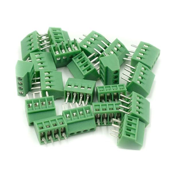 Hxchen 4 Pin 2.54mm Pitch 150V 6A PCB Mount Screw Terminal Block Connector 20 Pcs