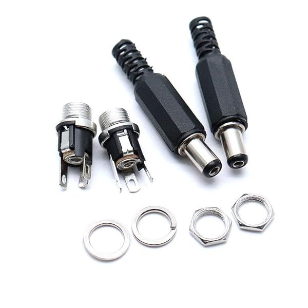 Buy Hxchen 5.5mm x 2.1mm Male DC Power Plug & Screw Lock Female Socket Adapter - 2 Sets for Secure Connections