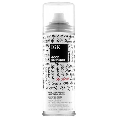 IGK Good Behavior Spirulina Protein Spray: Vegan Frizz Control & Heat Protectant for Smooth Hair