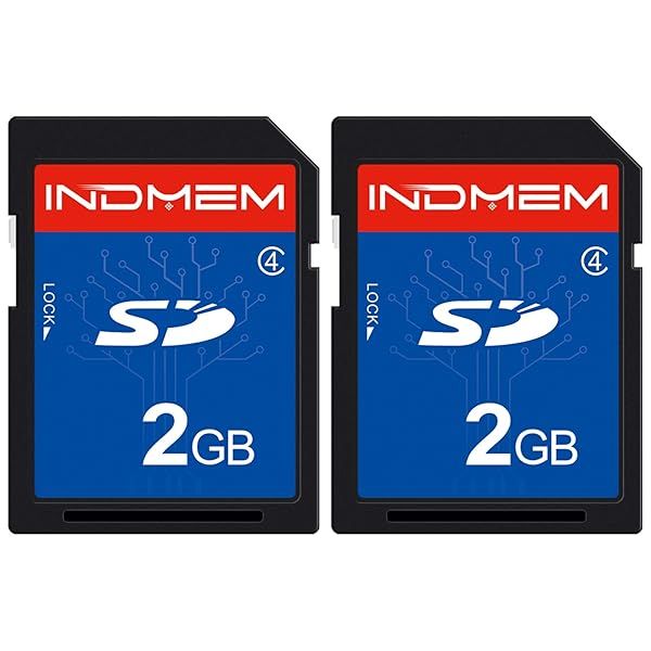 INDMEM 2 Pack 2GB Class 4 SD Cards - Reliable Flash Memory for Cameras & Devices