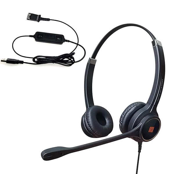 IPD IPH-255 USB Headset with Noise Cancelling Microphone for Office and Call Center Compatible with Skype Teams Cisco Jabber Avaya and More