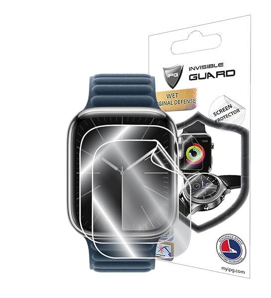 IPG Hydrogel Screen Protector for Watch Series 7 8 9 45mm Ultra HD Clear Anti Scratch Guard Smooth Self Healing Bubble Free 2 Units