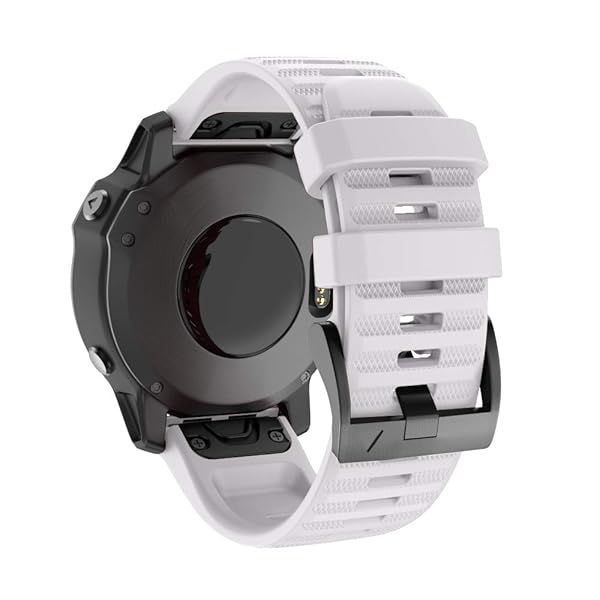 ISABAKE 26mm Quick Fit Watch Band for Garmin Fenix 6X/6X Pro, 5X/5X Plus, 3/3 HR - Stylish White Wristband