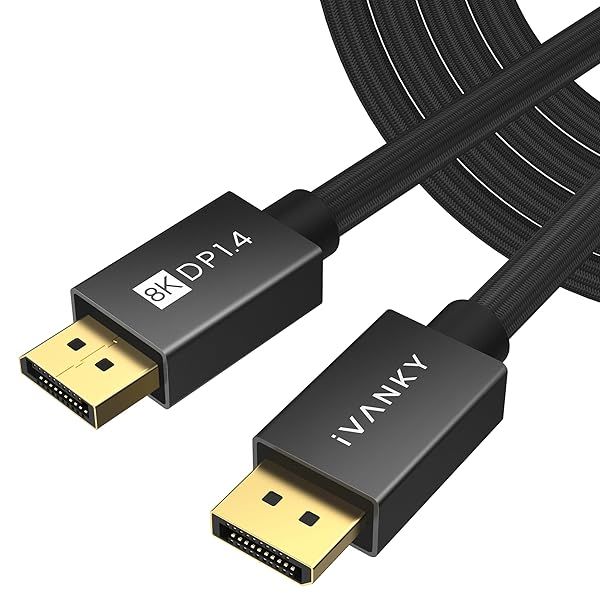 IVANKY 8K DisplayPort Cable 20ft High Speed DP Cable for Gaming Monitor TV PC Laptop Supports 8K 4K 1080P HDR HBR3