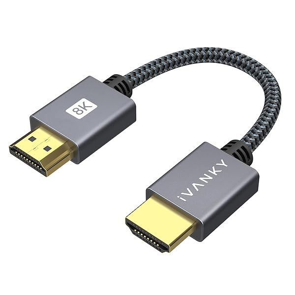 IVANKY Short 8K HDMI Cable 1 Foot High Speed HDMI 2.1 Braided Cord Compatible with UHD TV PS5 Xbox Blu-ray Monitor 4K 8K HDR