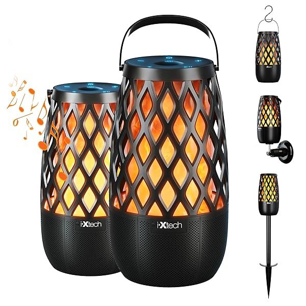 IXTECH Waterproof Bluetooth Speakers - Portable Wireless Lanterns for Outdoor Fun | Perfect Gifts for Dads & Moms (2 Pack)