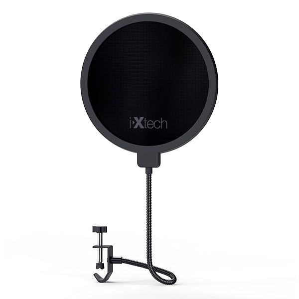 IXTECH Pop Filter for Mic Pop Filter for Blue Yeti Microphone Pop Filter Mic Pop Filter Dual Layered Sound Shield Guard Windscreen with a Flexible