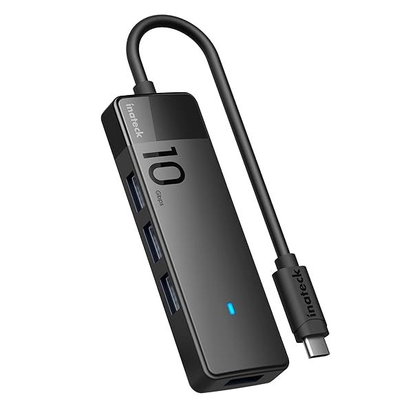 Inateck USB 3.2 Gen 2 Hub: 4 USB A Ports & USB C Connectivity for Fast Data Transfer