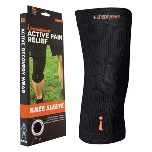 Incrediwear Knee Sleeve for Pain Relief and Support Fits 22 to 26 Inches Above Kneecap Black XXX Large